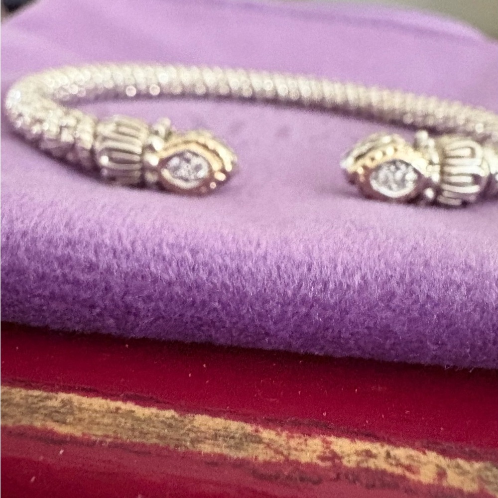 VAHAN Silver and Gold Bracelet with Diamond Accents